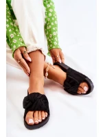 Klasické Semišové Pantofle S Mašlí Černá Hayle