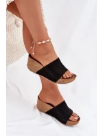 Dámské Semišové Pantofle Na Korek Korku Černé Zazoo 40311