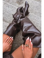 Vkládací dámské kozačky na podpatku čokoládové Ysolienne Vkládací dámské kozačky na podpatku čokoládové Ysolienne