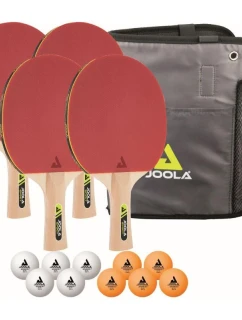 JOOLA FAMILY SADA NA STOLNÍ TENIS 4 RAKETY SPIRIT 10 MÍČKŮ