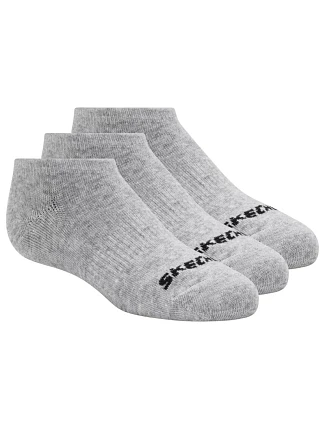 Skechers, 3 ks, unisex, bez froté, neviditelné ponožky S114041-020, šedé, velikosti 39–42