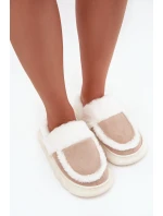 Dámské pantofle na tlusté podrážce s kožešinou Vinceza 19952 Béžové Dámské pantofle na tlusté podrážce s kožešinou Vinceza 19952 Béžové