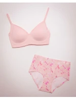 Jednoduchá košilová podprsenka Pink - Julimex