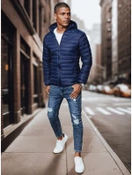 Pánská přechodná prošívaná tmavě modrá bunda FashionStreet TX4408