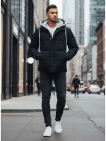 Pánská prošívaná zimní bunda s kapucí FashionStreet navy blue TX5101