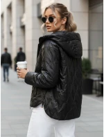 Dámská přechodná prošívaná bunda s kapucí černá FashionStreet TY5559