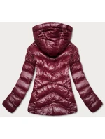 Krátká dámská zimní bunda v třešňové barvě (23066-7)