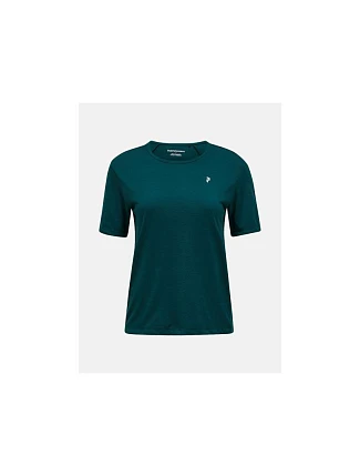 Dámské tričko PEAK PERFORMANCE W Wool-Blend Shortsleeve, zelené Dámské tričko PEAK PERFORMANCE W Wool-Blend Shortsleeve, zelené