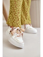 Dámské Tenisky Na Platformě S Dekorativním Šněrováním Bílé Mistra