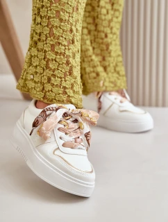 Dámské Tenisky Na Platformě S Dekorativním Šněrováním Bílé Mistra