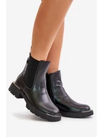 Kožené Boty Chelsea Na Zip GOE OO2N4147-E2 Černé