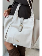 Taška shopper s přezkou NOBO BAG6010-015 světle béžová