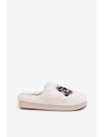 Kožešinové pantofle se srdci bílé Amandra