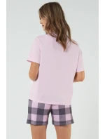 Italská móda Kayo crêpe barva:růžová/potisk