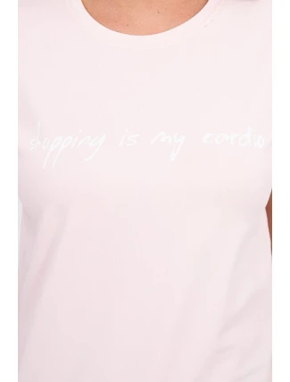 Nakupování je moje kardio blůza pudrově růžová