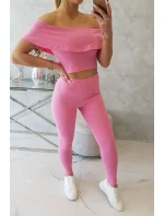 Sada s volánkem světle růžová