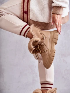 Teplé boty Trappers Tmavě béžová Charles