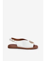 Plné Elegantní Sandály S Ozdobou Bílé Iseliria