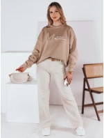 Dámská oversize mikina AVENUE coffee FashionStreet BY1355 Dámská oversize mikina AVENUE coffee FashionStreet BY1355