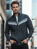 Pánský rozepínací svetr tmavě šedý FashionStreet WX2260z