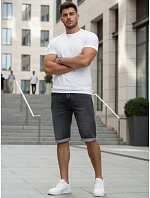 Pánské džínové šortky s lemem černé FashionStreet SX2619
