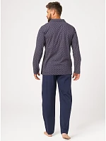 Pyžamo Key MNS 913 B26 dlouhé rukávy, velikosti M–2XL, rozepínací Pyžamo Key MNS 913 B26 dlouhé rukávy, velikosti M–2XL, rozepínací