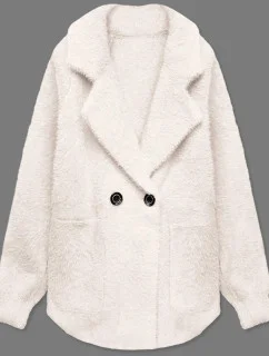 Krátký přehoz přes oblečení typu alpaka v ecru barvě (CJ65)