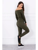 Sada s dvojitými pruhy v khaki barvě Sada s dvojitými pruhy v khaki barvě