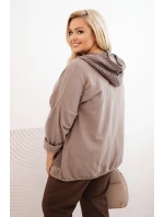 Dámská mikina Plus Size bavlněná oversize s dlouhým rukávem fango Dámská mikina Plus Size bavlněná oversize s dlouhým rukávem fango