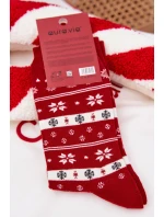 Pánské vánoční ponožky Liška v svetru červené