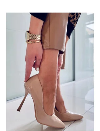 Dámské lodičky na jehlovém podpatku NF-79P béžové - Inello