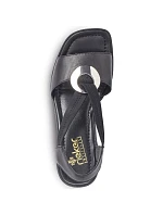 Dámské kožené sandály s gumovými pásky černé Rieker 62662