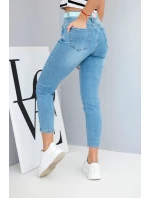 Dámské džíny s vysokým pasem a volnou nohavicí