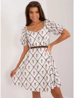 LK SK 509406 šaty.31 bílo-hnědá LK SK 509406 šaty.31 bílo-hnědá