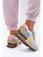 Dámské semišové tenisky Big Star HI-POLY SYSTEM – šedo-žluté