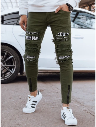 Pánské zelené džínové kalhoty FashionStreet UX4334