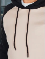 Pánská základní mikina s kapucí béžová FashionStreet BX5890