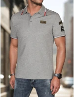 Pánská polokošile s nášivkami šedá FashionStreet PX0633