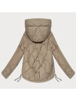 Béžová dámská prošívaná bunda pro přechodné období s kapucí S'West (B8297-12)
