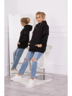 Zateplená mikina s polovičním zipem černá