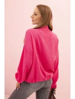 Dámská mušelínová košile s dlouhým rukávem růžová