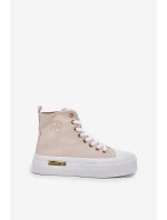 Vysoké Dámské Tenisky Na Platformě Béžové Laviriona