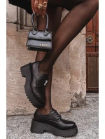 Dámské polobotky s přezkou ekokůže černé Laurea