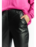 Kalhoty Monnari z imitace kůže Černá barva