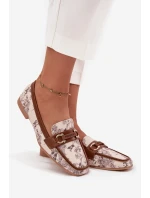 Dámské vzorované mokasíny Evelora – béžovo/hnědé