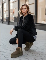 Dámské semišové zelené sněhule FashionStreet ZY1295