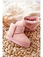 Dětské Teplé Sněhule Semišové Růžové Gooby