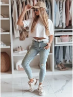 Dámské úzké džínové kalhoty s páskem ICONON modré FashionStreet UY2465