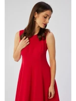 S358 Přiléhavé šaty bez rukávů - červené S358 Přiléhavé šaty bez rukávů - červené