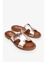 Dámské sandály s ozdobnými výřezy zlato Emily